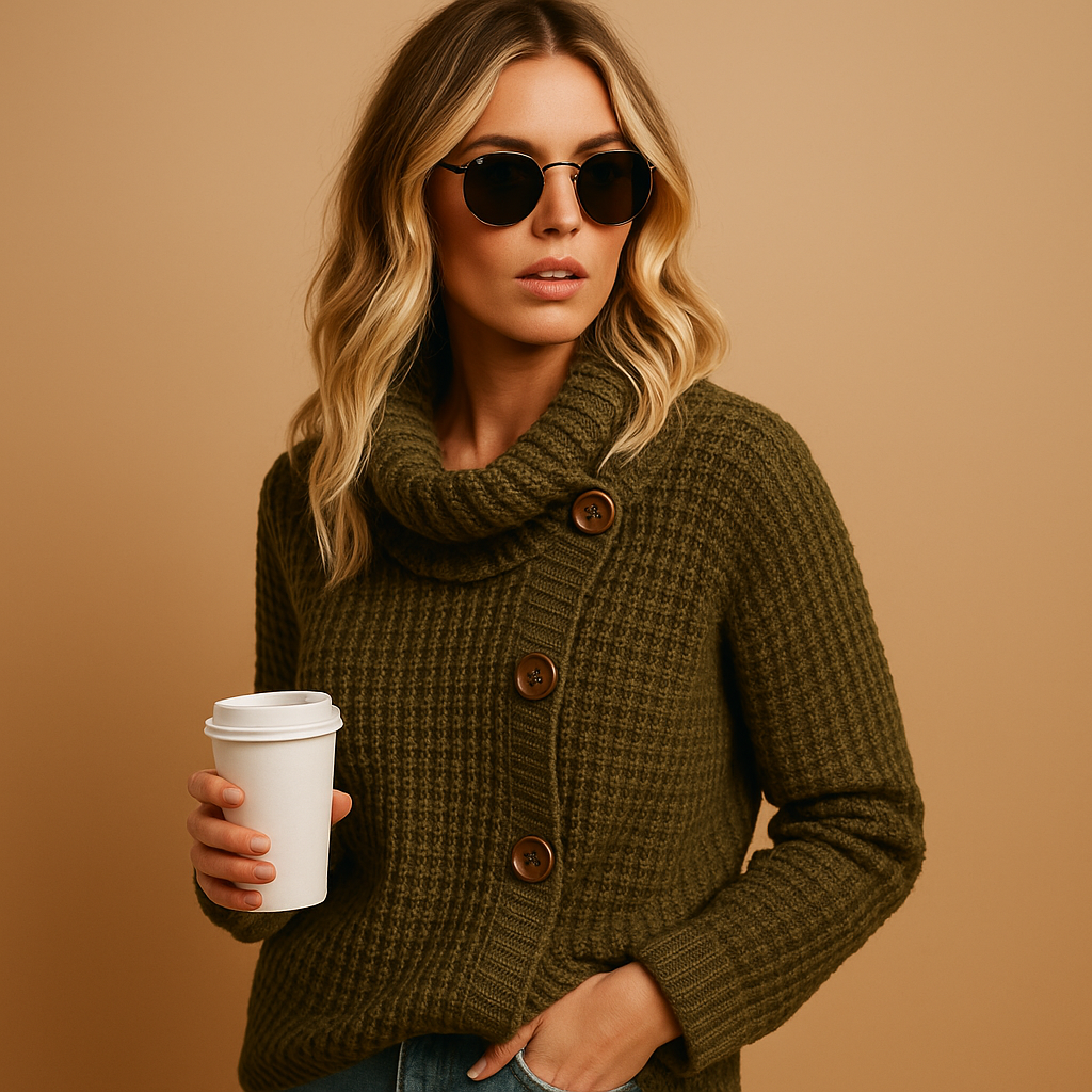 Women's fitted knit sweater with a flattering tailored design and soft breathable fabric, perfect for stylish daily wear in all seasons.