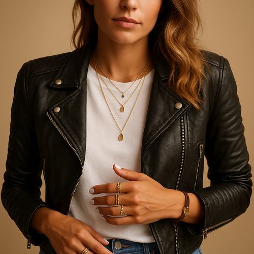 Black faux leather jacket for women with tailored fit, classic collar, and zipper closure. Stylish and versatile for casual or chic outfits.