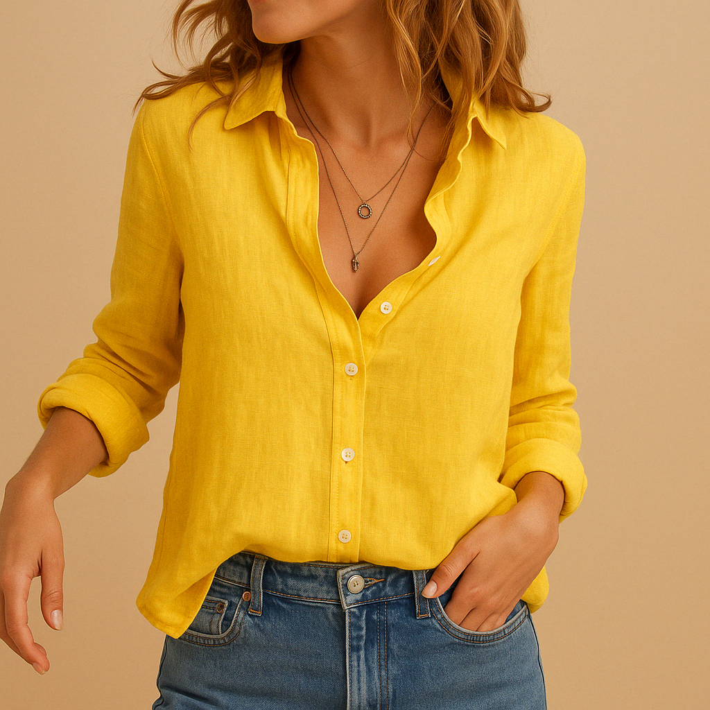 Women’s casual airy blouse with relaxed fit and light fabric, perfect for work, walks, or everyday wear.