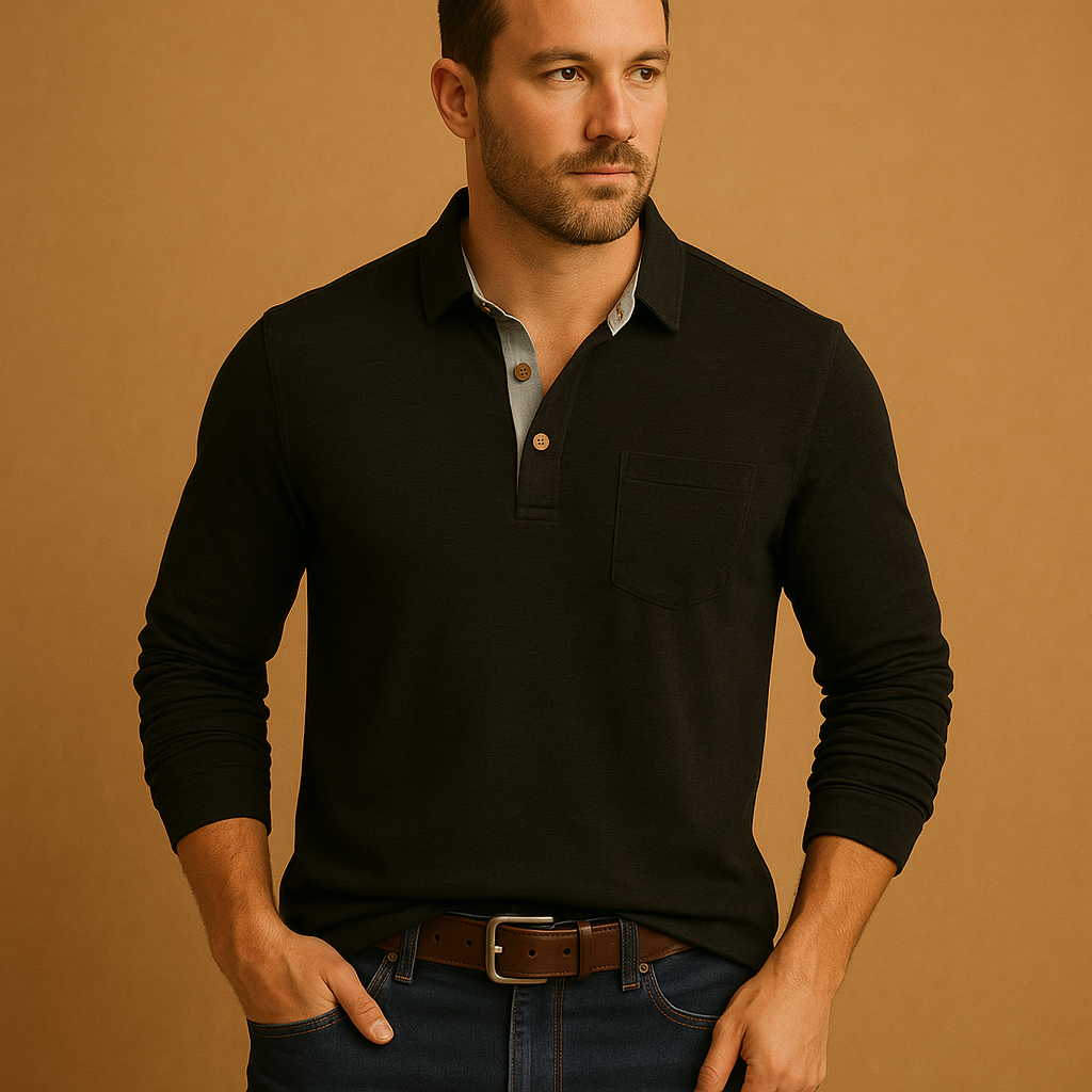 Casual cotton long sleeve shirt for men with button closure and chest pocket, available in multiple colors. Ideal for casual and everyday outfits.