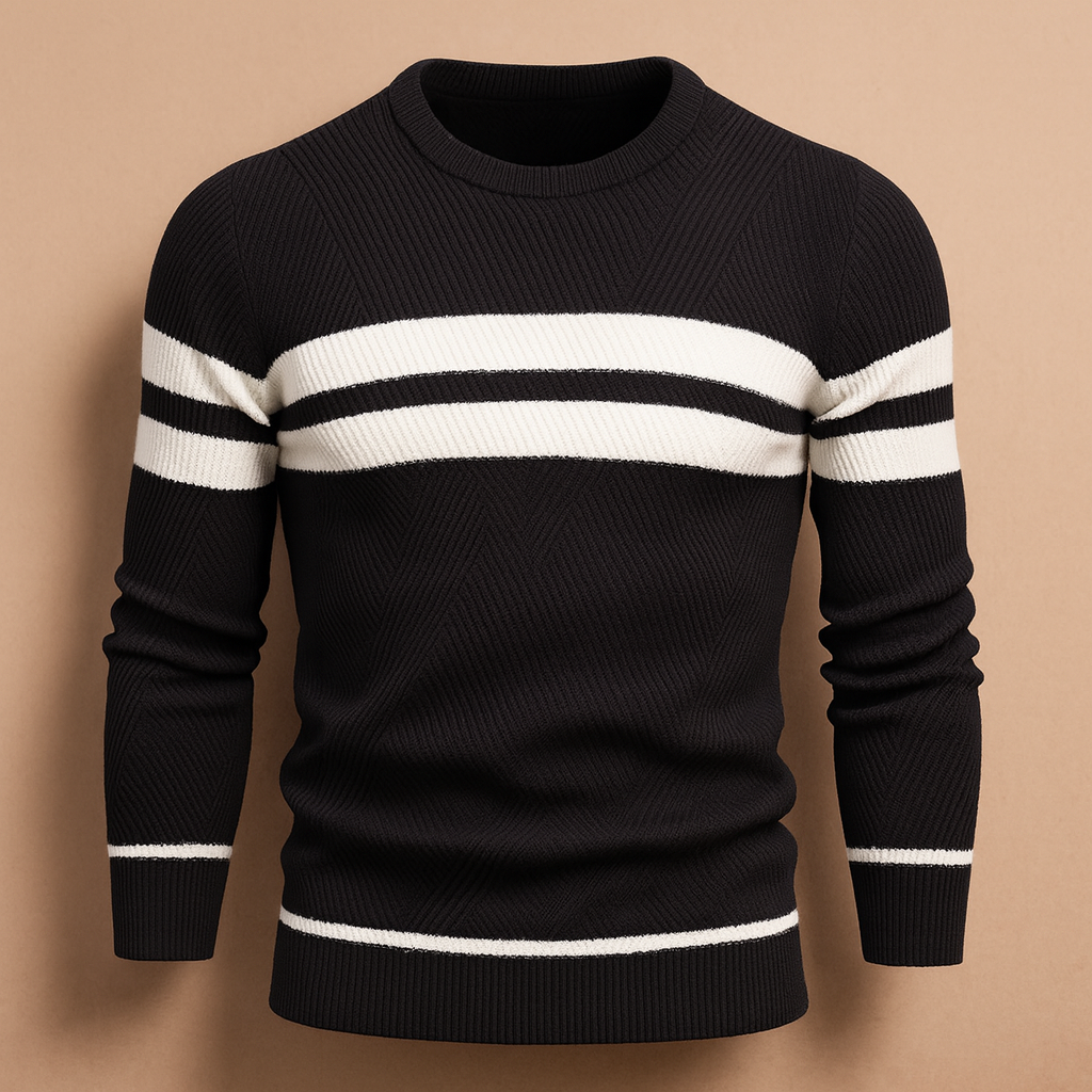 Men’s casual crew neck sweater with a soft warm fabric and comfortable fit, perfect for daily wear in autumn and winter.