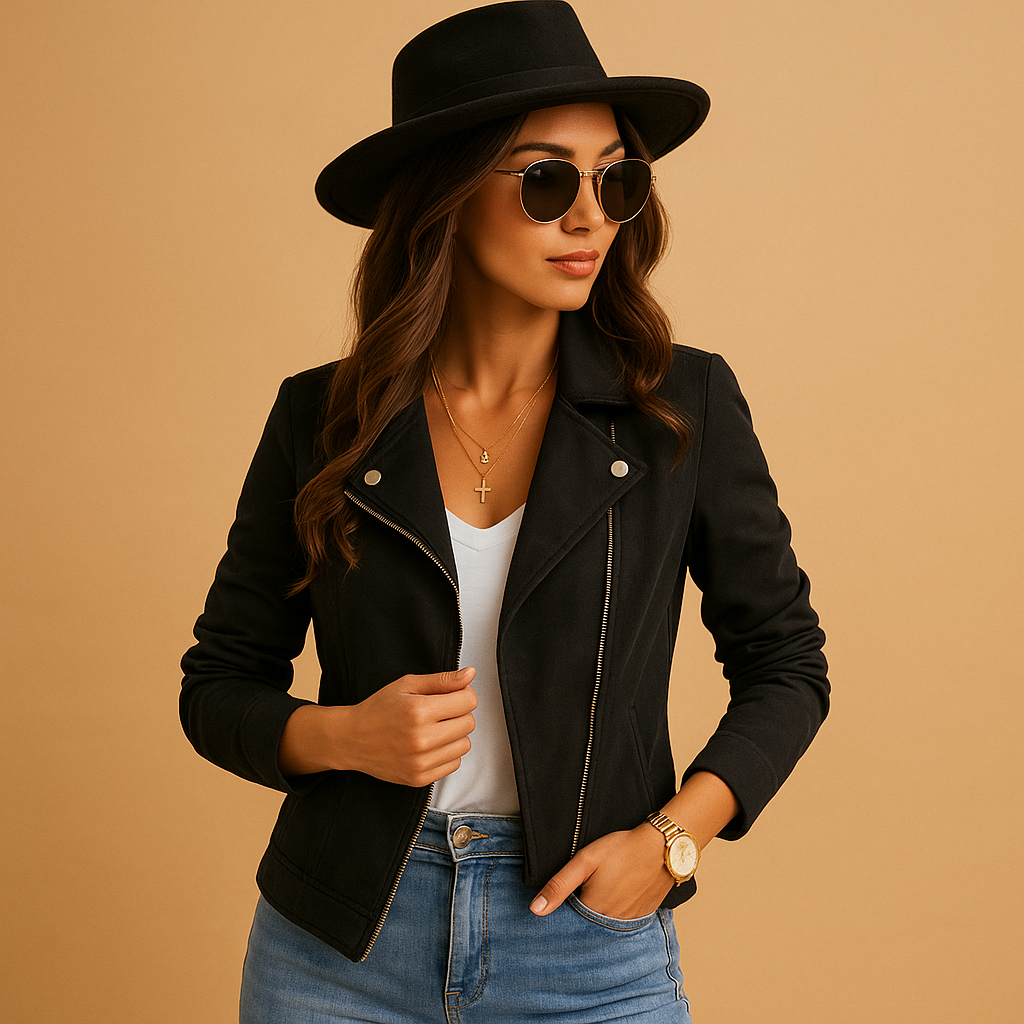 Chic short summer jacket for women in breathable lightweight fabric with modern cut, tailored fit, and versatile style for casual outfits, travel, or smart occasions.