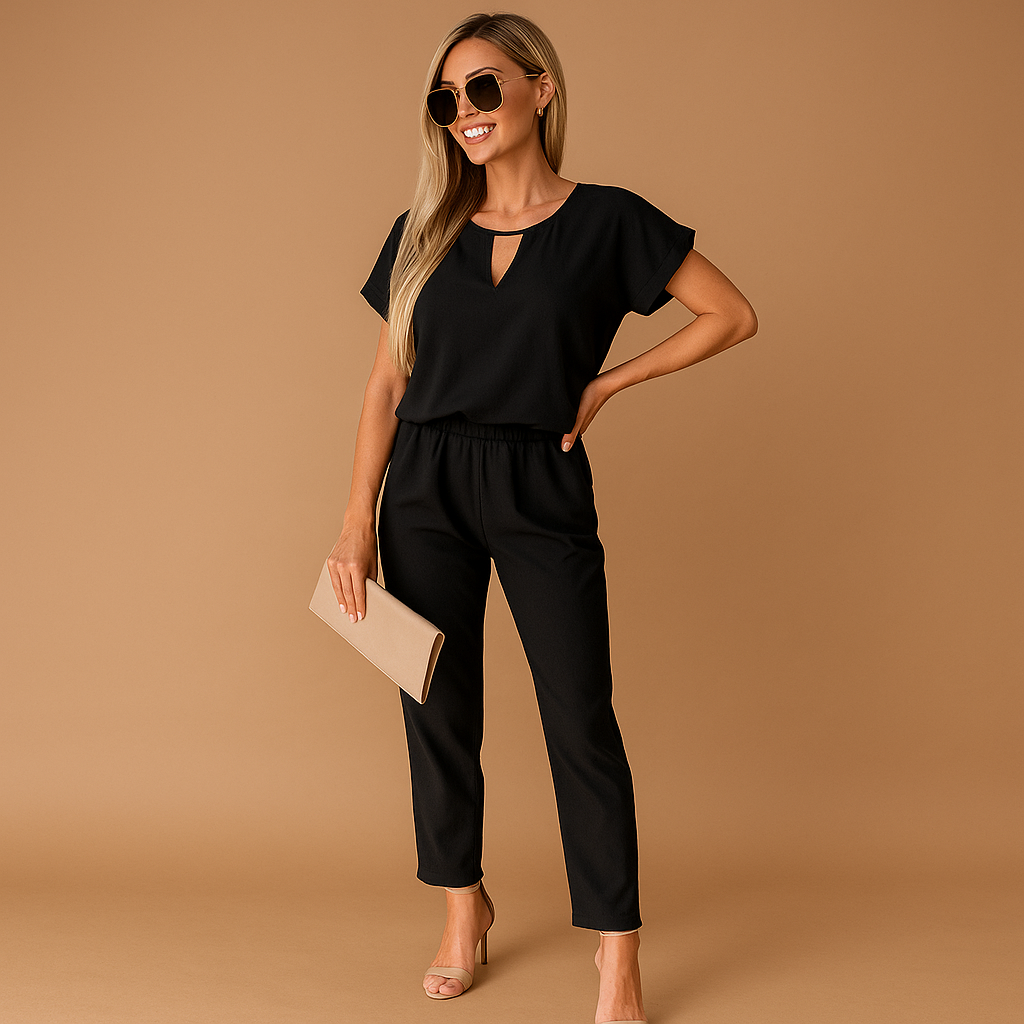 Chic tailored jumpsuit for women with elegant fitted design, perfect for business, formal dinners, and stylish evenings out.