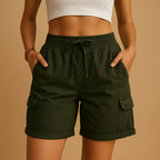 Women’s classic cargo shorts with airy fit, breathable fabric, and functional pockets. Perfect for summer wear, casual outings, and active days.