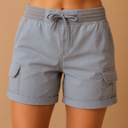 Women’s classic cargo shorts with airy fit, breathable fabric, and functional pockets. Perfect for summer wear, casual outings, and active days.