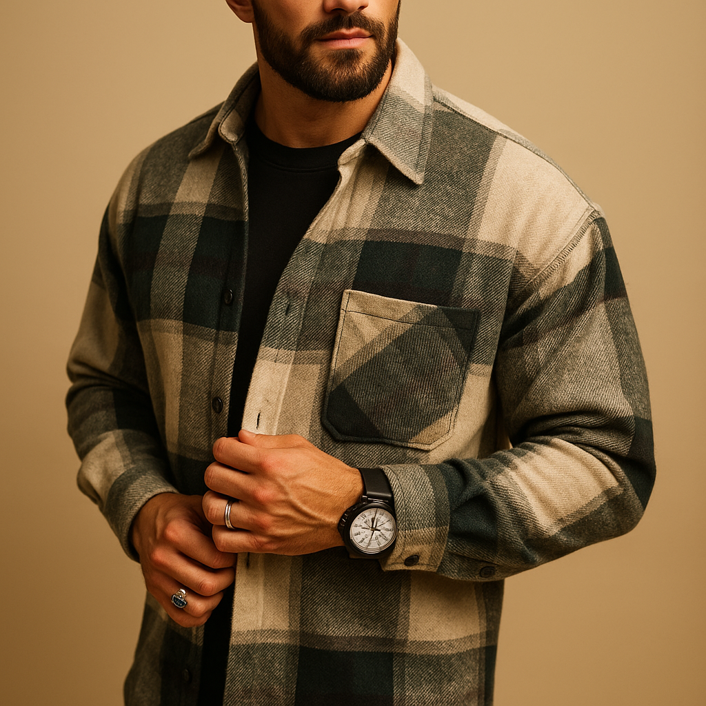 Men’s classic long sleeve shirt Oliver in green, red, white, khaki, or black. Lightweight, breathable, and ideal for work, leisure, or formal occasions.