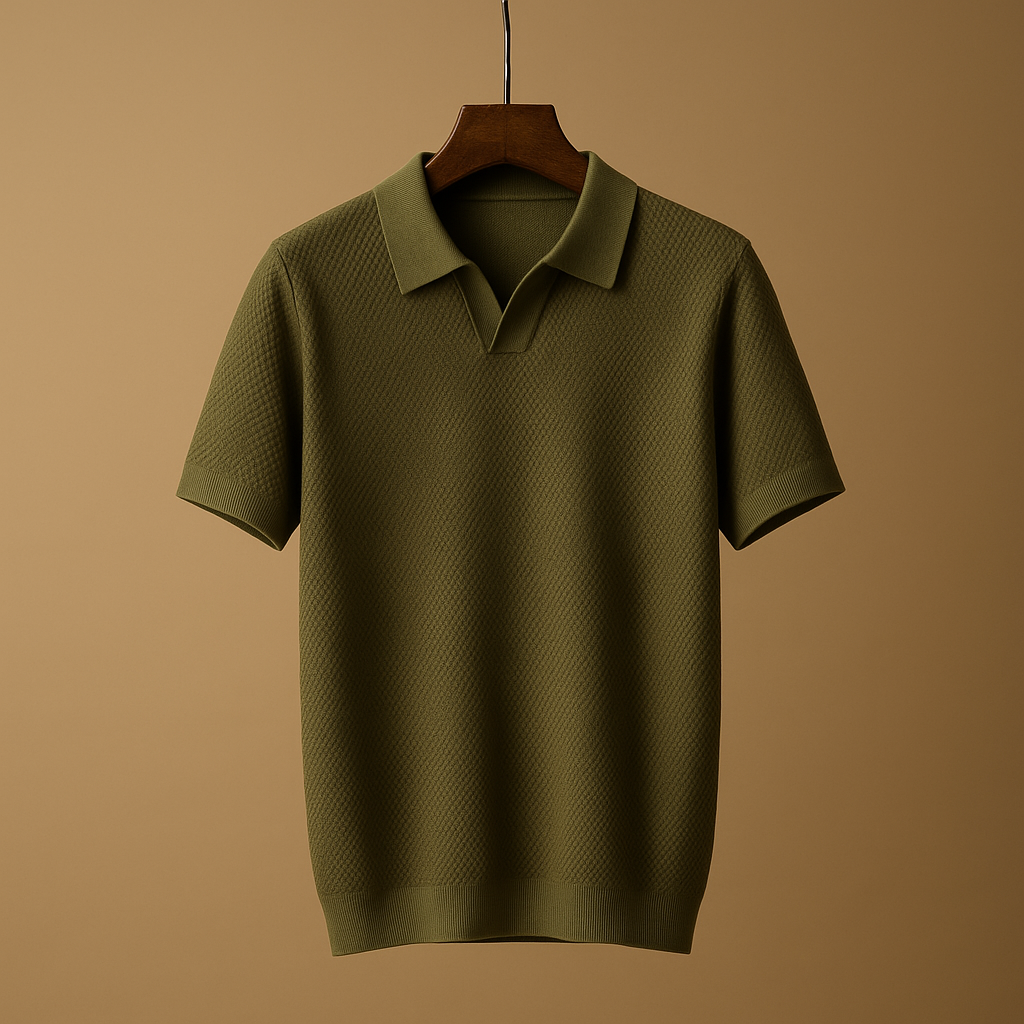Men’s classic polo shirt Nathan with slim fit and button closure, ideal for casual wear, work, and semi-formal occasions.