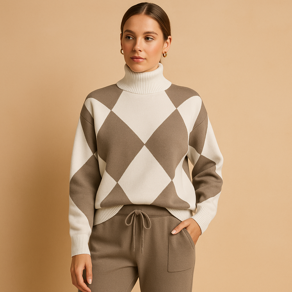 Women’s comfortable lounge set with sweatshirt and jogger pants, perfect for home wear, casual outings, and relaxed everyday comfort.