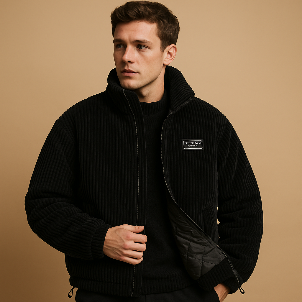 Men’s corduroy jacket with soft cotton lining, ideal for cold days, casual outfits, and autumn or winter wear.