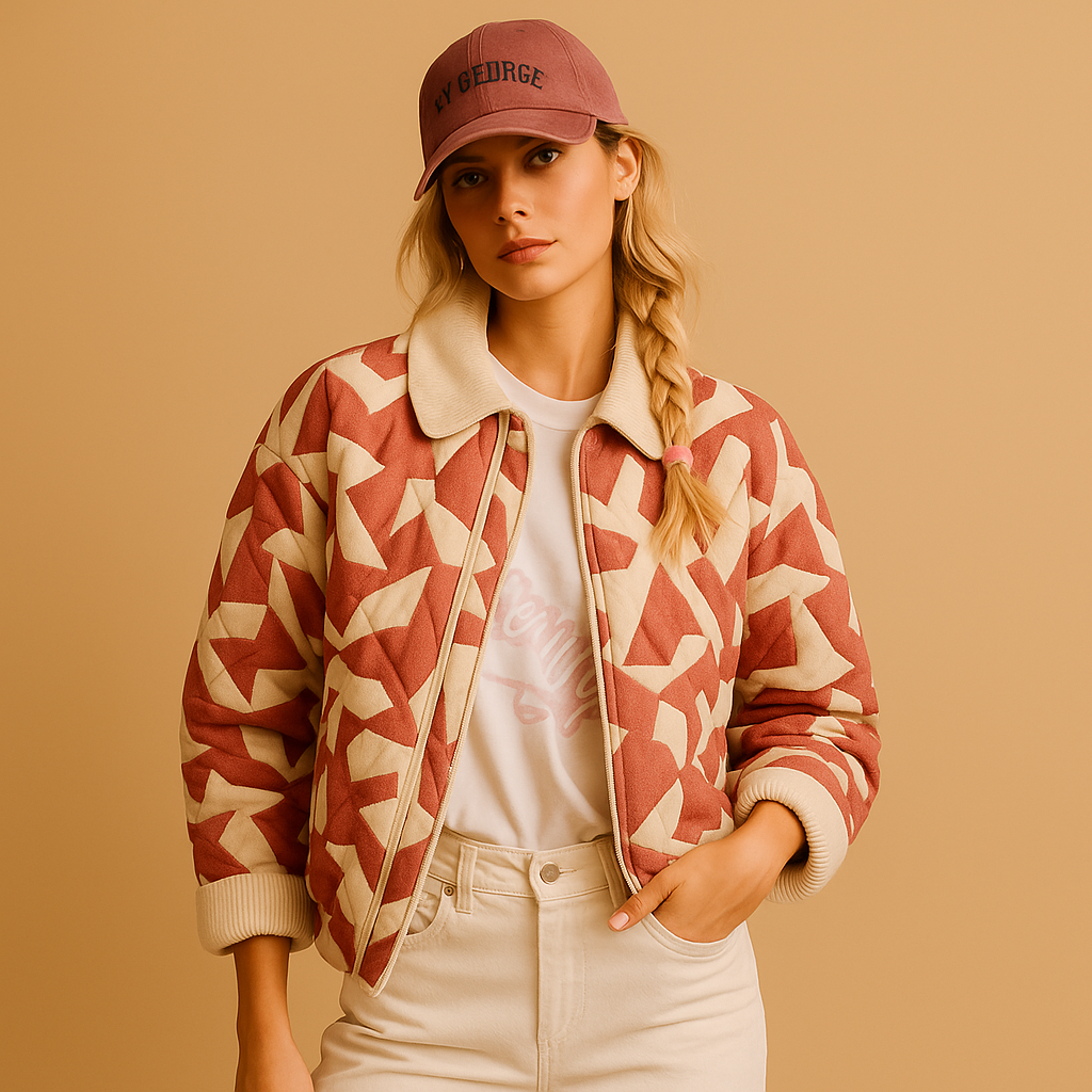 Women’s cotton coat with slim fit, button closure, and eye-catching prints. Perfect for casual outings or adding style to everyday outfits.