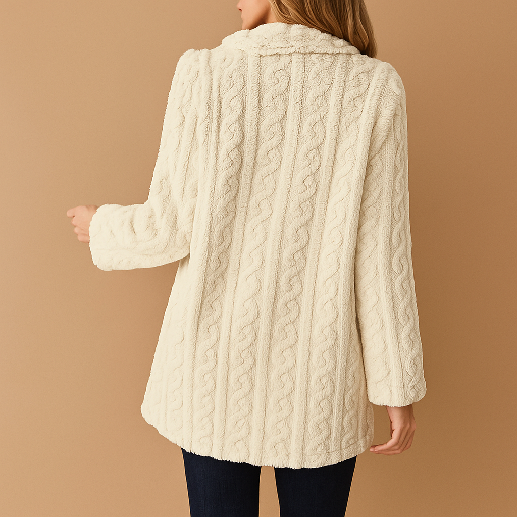 Elegant tailored winter coat for women with structured fit, available in apricot, black, red, and white, perfect for work or stylish winter outings.