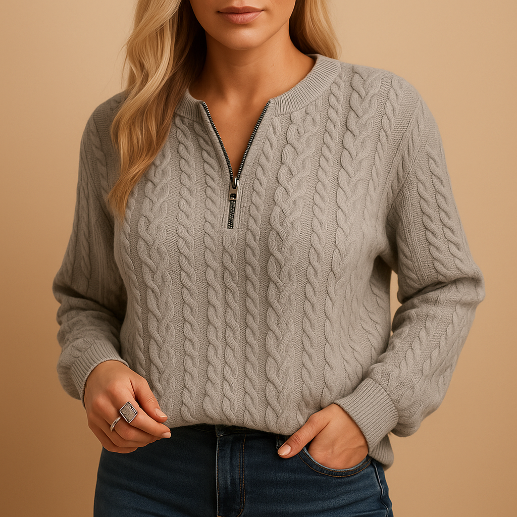 Women’s knitted casual sweater with relaxed fit, breathable fabric, and classic round neckline. Ideal for spring, autumn, and winter outfits.