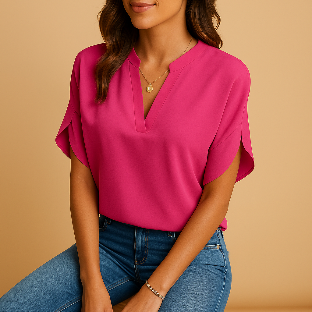 Lightweight elegant blouse for women with a loose fit and breathable fabric, perfect for spring, summer, and warm evenings.