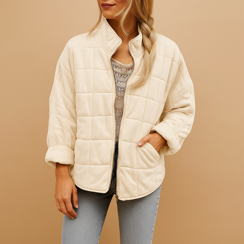 Women’s lightweight summer jacket in apricot, army green, black, blue, gray, or pink. Breathable fabric with tailored fit and side pockets for everyday wear.
