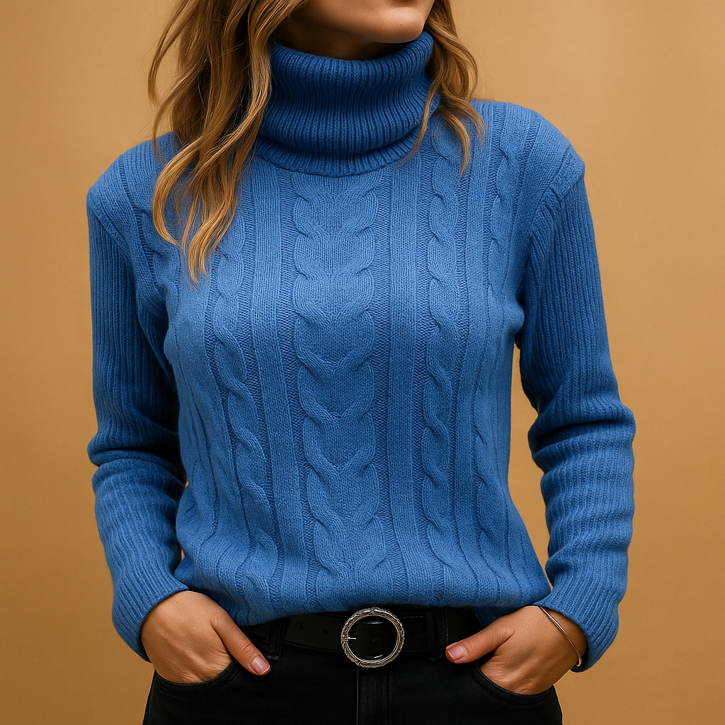 Women’s lightweight turtleneck sweater with relaxed fit and minimalist design. Soft breathable fabric, perfect for casual or work outfits.