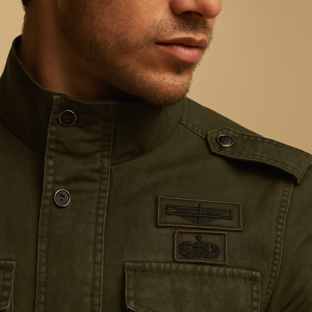 Men’s long sleeve biker jacket with sleek modern design and comfortable fit, ideal for casual and evening outfits.