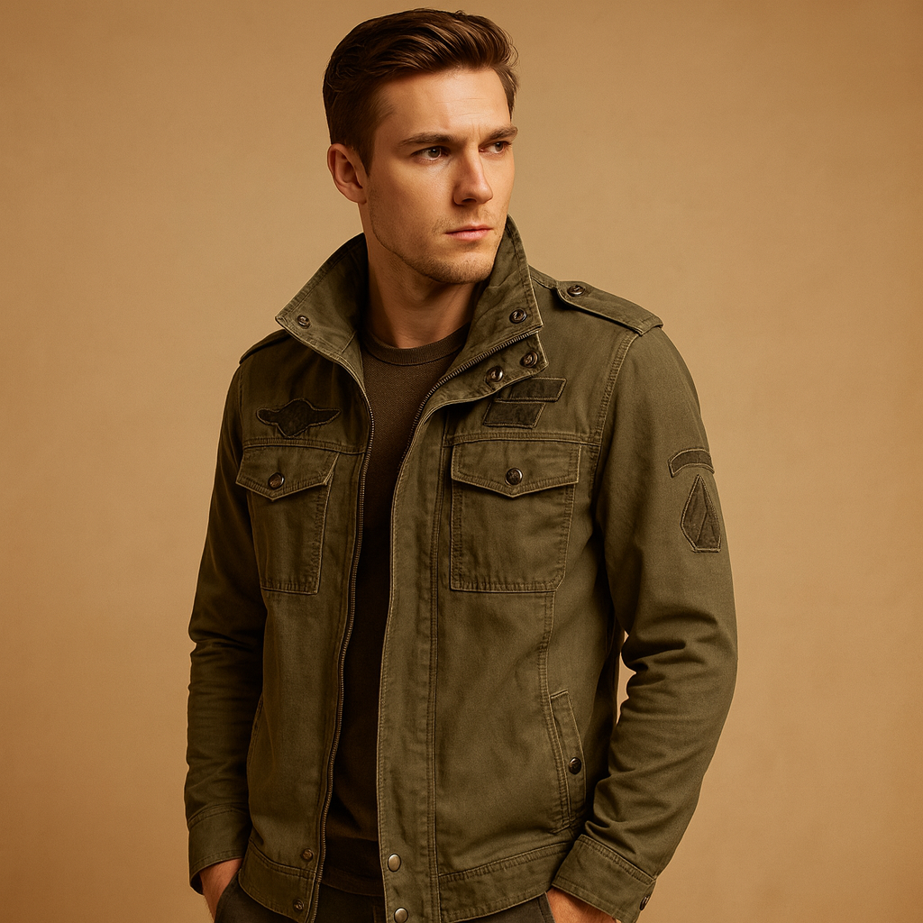 Men’s long sleeve biker jacket with sleek modern design and comfortable fit, ideal for casual and evening outfits.