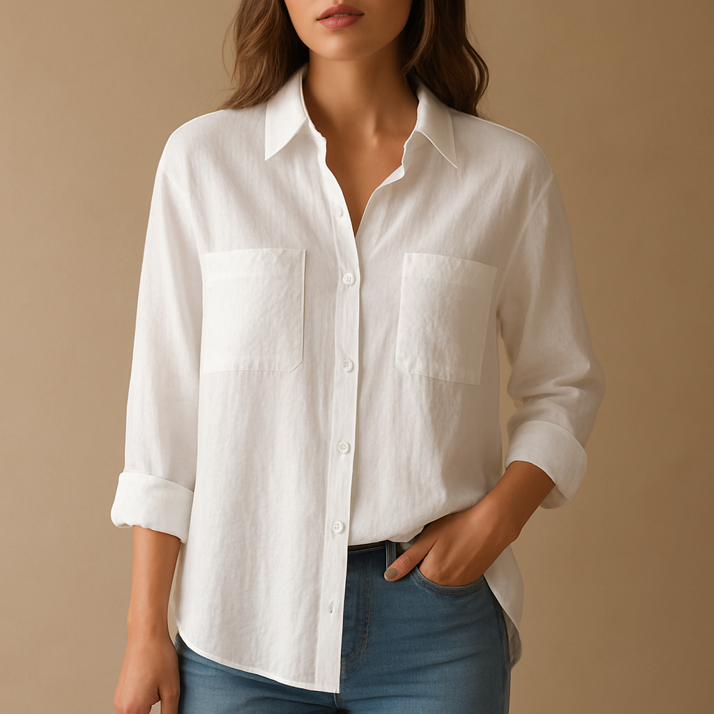 Long sleeve blouse for women with a loose fit and classic design, perfect for work, casual days, and stylish everyday looks.