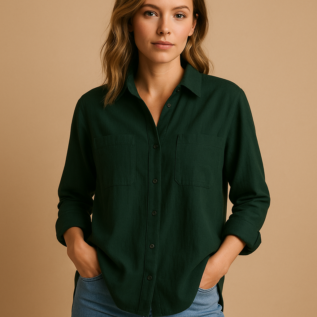 Long sleeve blouse for women with a loose fit and classic design, perfect for work, casual days, and stylish everyday looks.