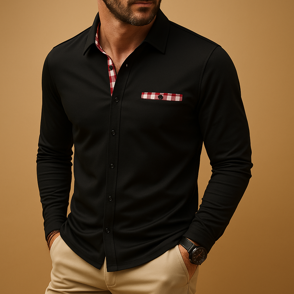 Men’s long sleeve polo shirt Victor with classic collar and button closure. Comfortable fit, ideal for casual wear and business occasions.