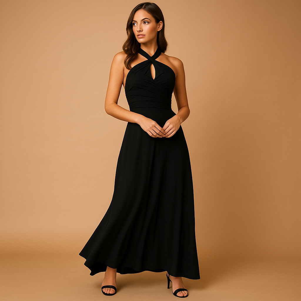 Women’s multiway wrap dress with versatile styling, soft breathable fabric, and flattering fit, available in wine red, black, green, khaki, navy blue, and pink.