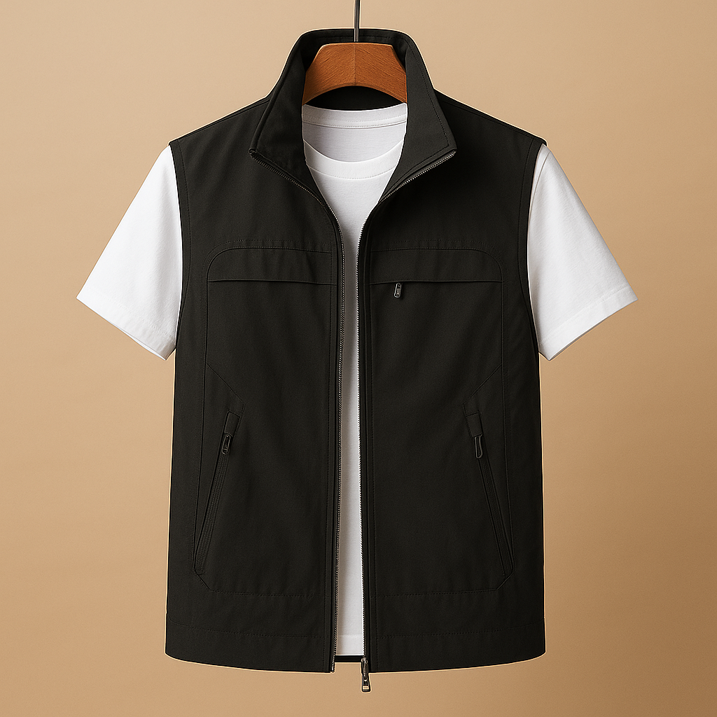 Men’s lightweight outdoor cardigan Brandon with breathable mesh, quick-dry fabric, short sleeves, and pockets. Perfect for hiking, fishing, and camping.