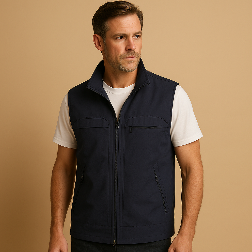 Men’s lightweight outdoor cardigan Brandon with breathable mesh, quick-dry fabric, short sleeves, and pockets. Perfect for hiking, fishing, and camping.