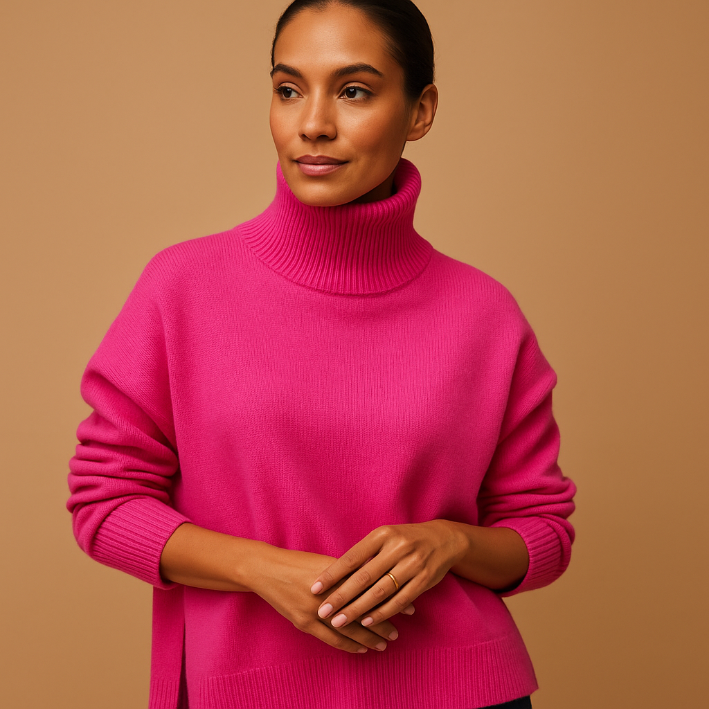 Women’s oversized turtleneck sweater with relaxed silhouette, soft fabric, and chic design. Perfect for casual wear, lounging, and seasonal layering.
