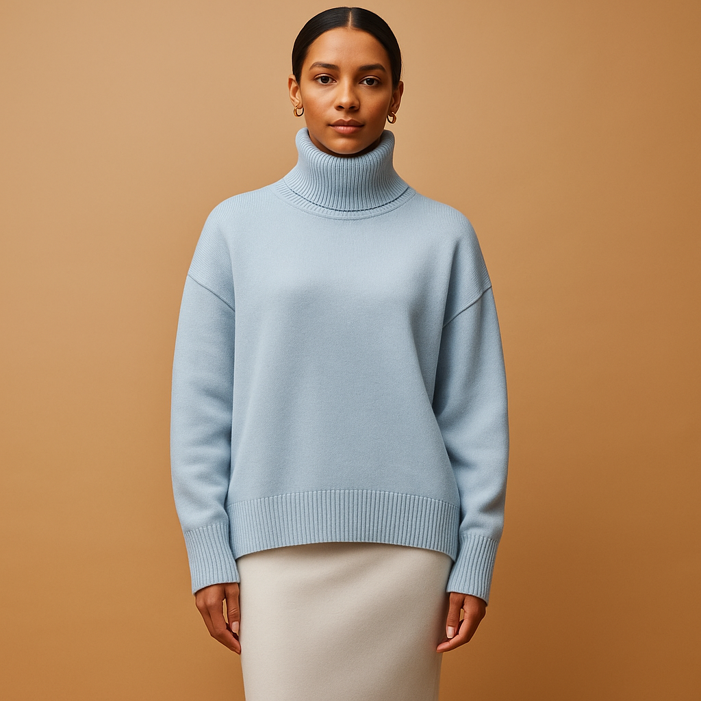 Women’s oversized turtleneck sweater with relaxed silhouette, soft fabric, and chic design. Perfect for casual wear, lounging, and seasonal layering.