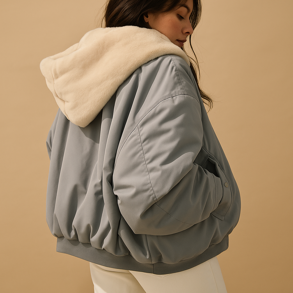 Women’s short winter coat with hood, soft lining, and modern fit. Stylish and warm, ideal for everyday wear and winter city outings.