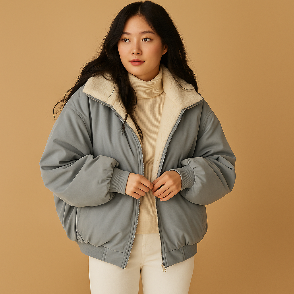 Women’s short winter coat with hood, soft lining, and modern fit. Stylish and warm, ideal for everyday wear and winter city outings.