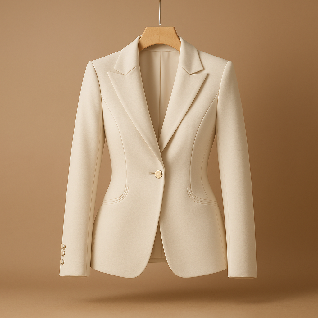 Slim fit blazer for women with classic lapel, lightweight design and elegant silhouette, perfect for casual outfits and year-round wear.