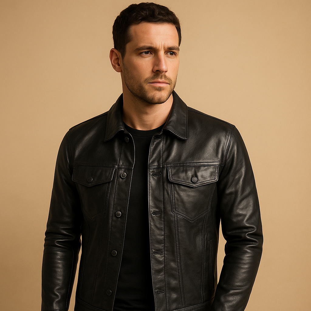 Men’s stylish biker jacket with slim fit and streetwear-inspired design, lightweight and durable for everyday wear and motor rides.