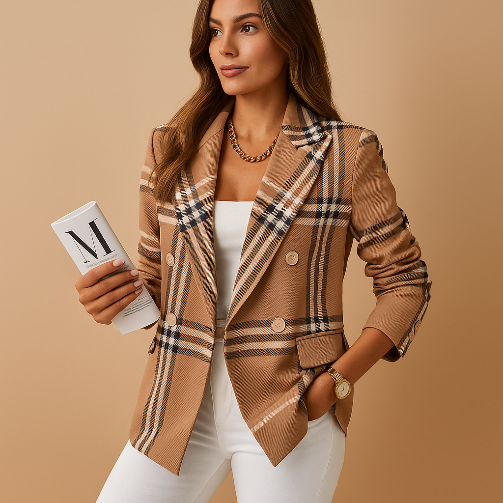Women’s tailored blazer with flattering fitted silhouette and functional pockets, ideal for work, events and casual-chic outfits.