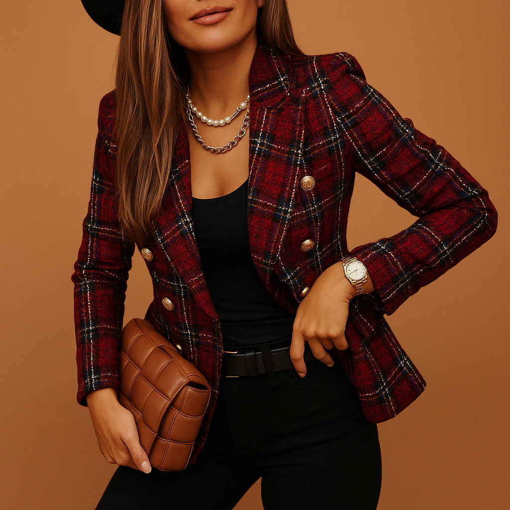 Women’s tailored elegant blazer with refined fit and premium fabric blend, ideal for work, formal occasions and chic casual outfits.