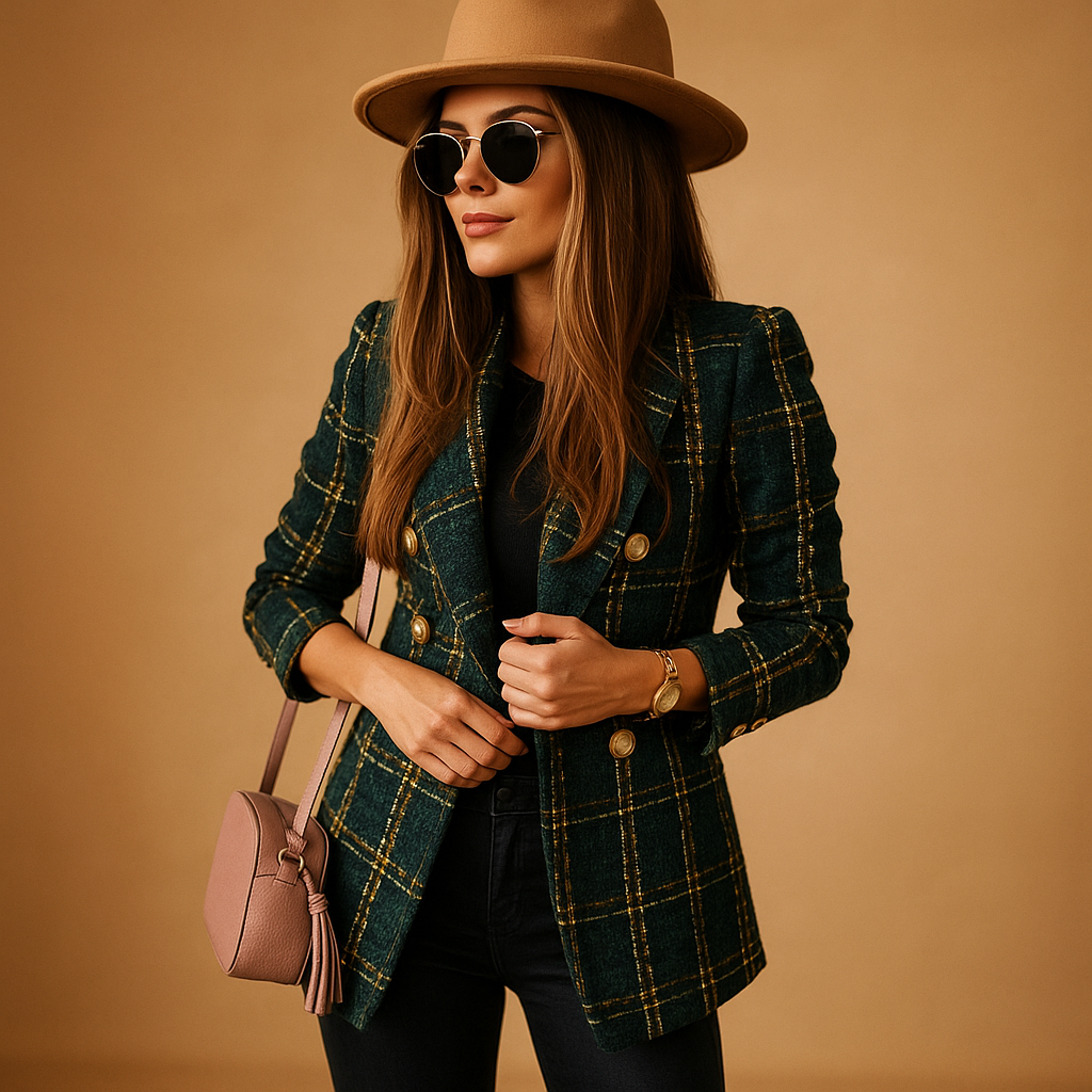 Women’s tailored elegant blazer with refined fit and premium fabric blend, ideal for work, formal occasions and chic casual outfits.