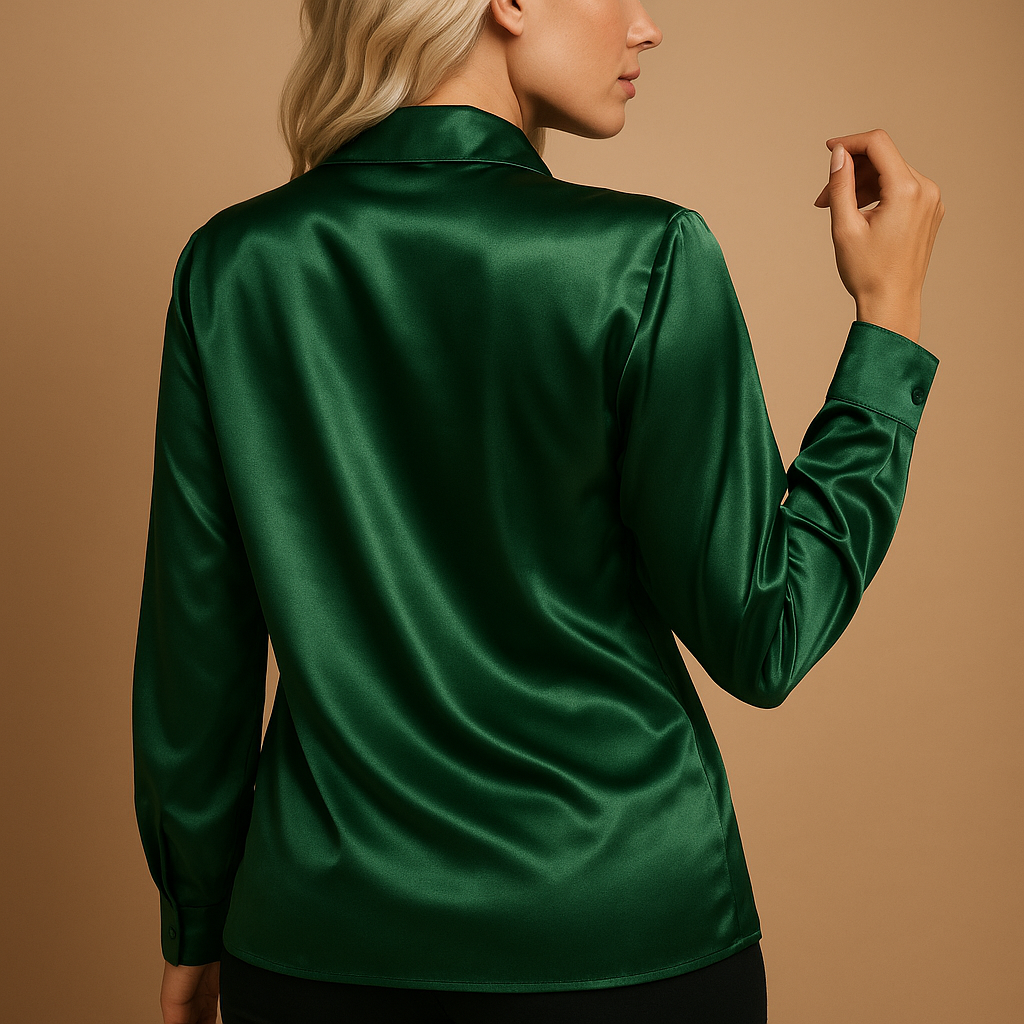 Timeless lightweight blouse for women with a classic collar and relaxed tailored fit, perfect for work or casual everyday wear.