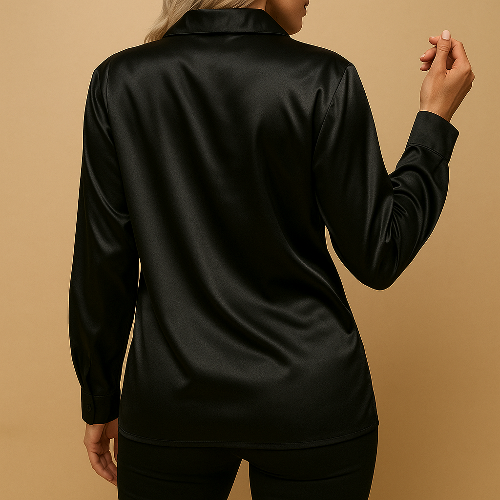 Timeless lightweight blouse for women with a classic collar and relaxed tailored fit, perfect for work or casual everyday wear.