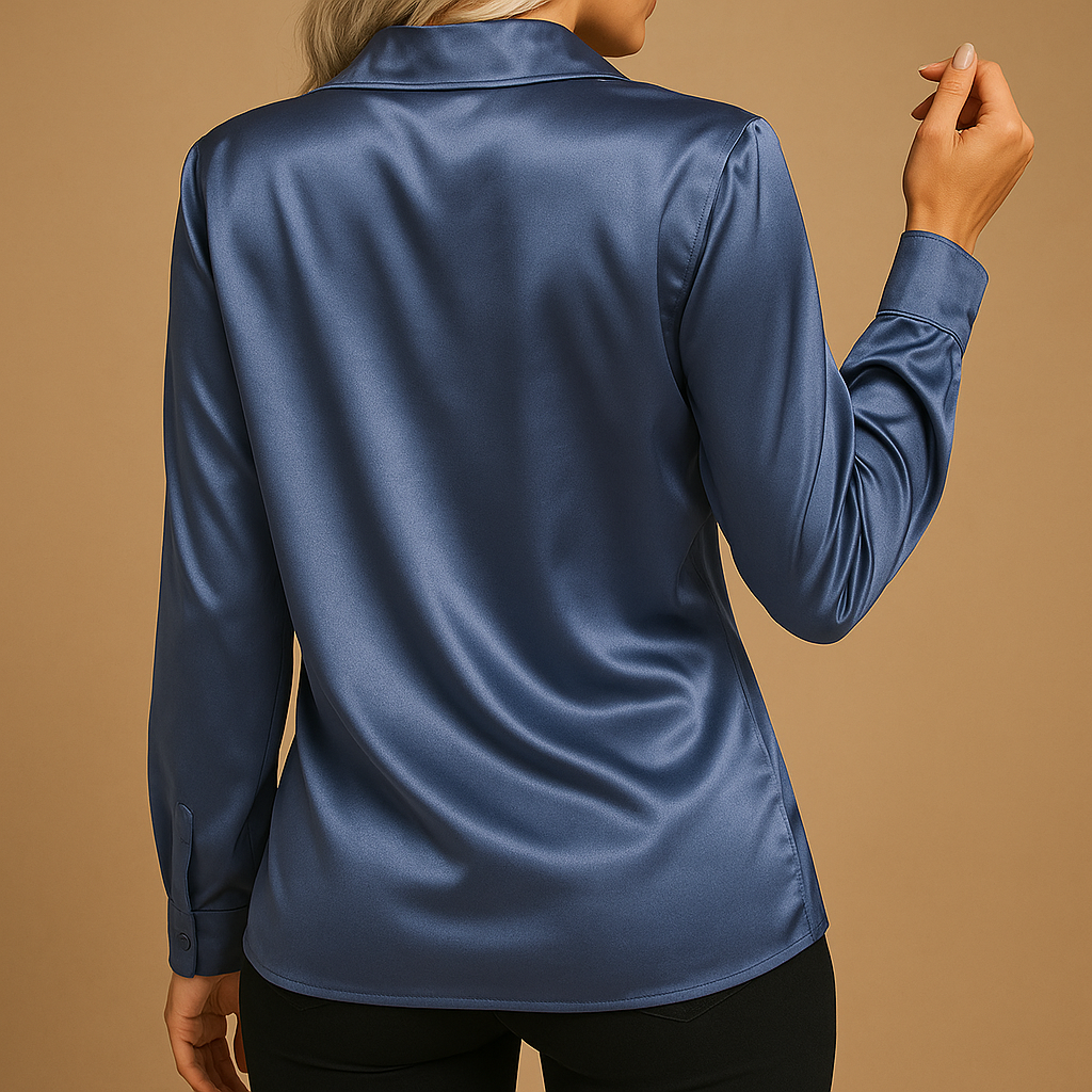Timeless lightweight blouse for women with a classic collar and relaxed tailored fit, perfect for work or casual everyday wear.