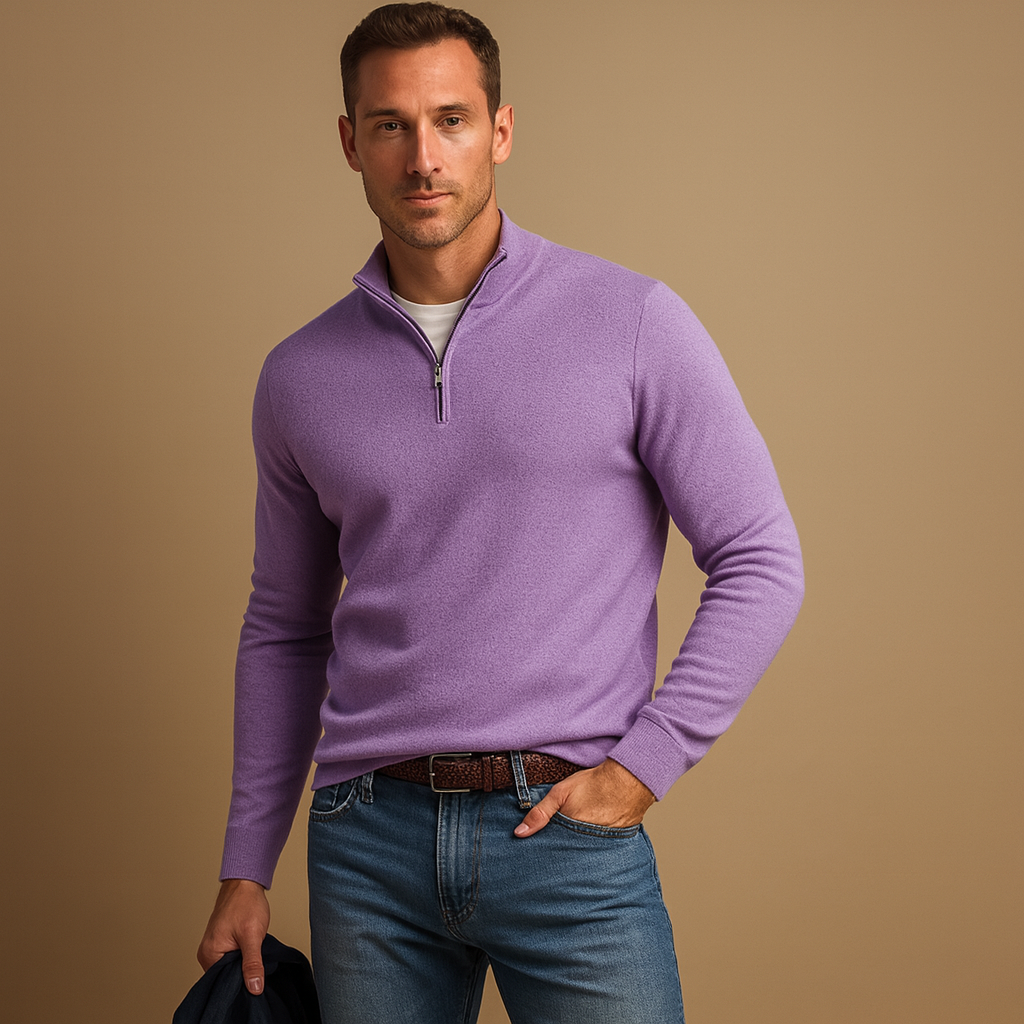 Men’s zipped cardigan with soft fabric and timeless design, perfect for autumn and winter daily wear, office looks, or casual weekends.