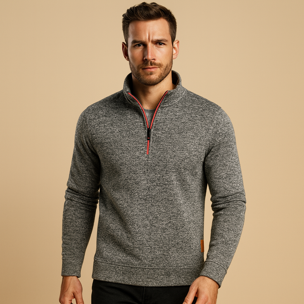 Men’s zipped sweater with modern design in multiple colors, perfect for casual or semi-formal outfits in spring, autumn, and winter.