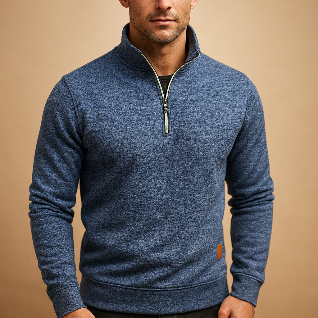 Men’s zipped sweater with modern design in multiple colors, perfect for casual or semi-formal outfits in spring, autumn, and winter.